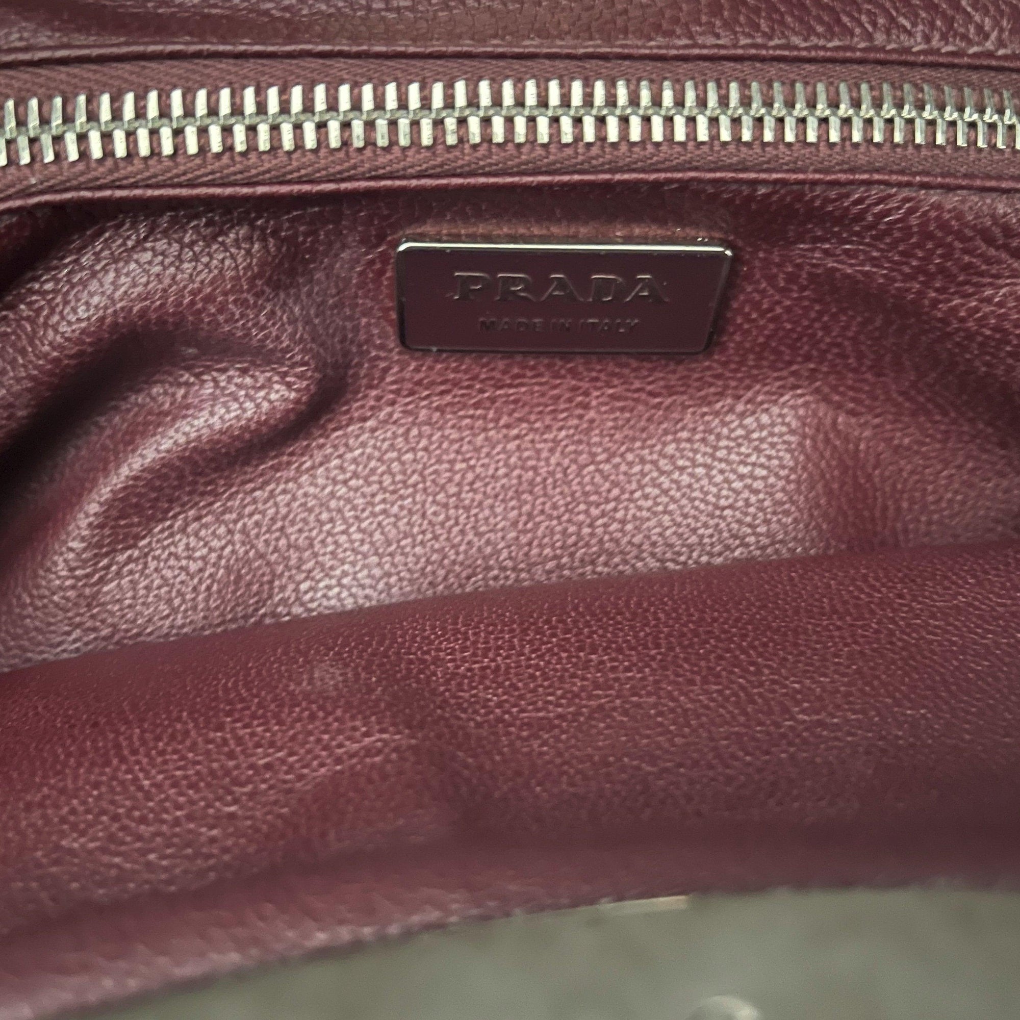 Prada Burgundy Ombre Chain Shoulder Bag - Handbags