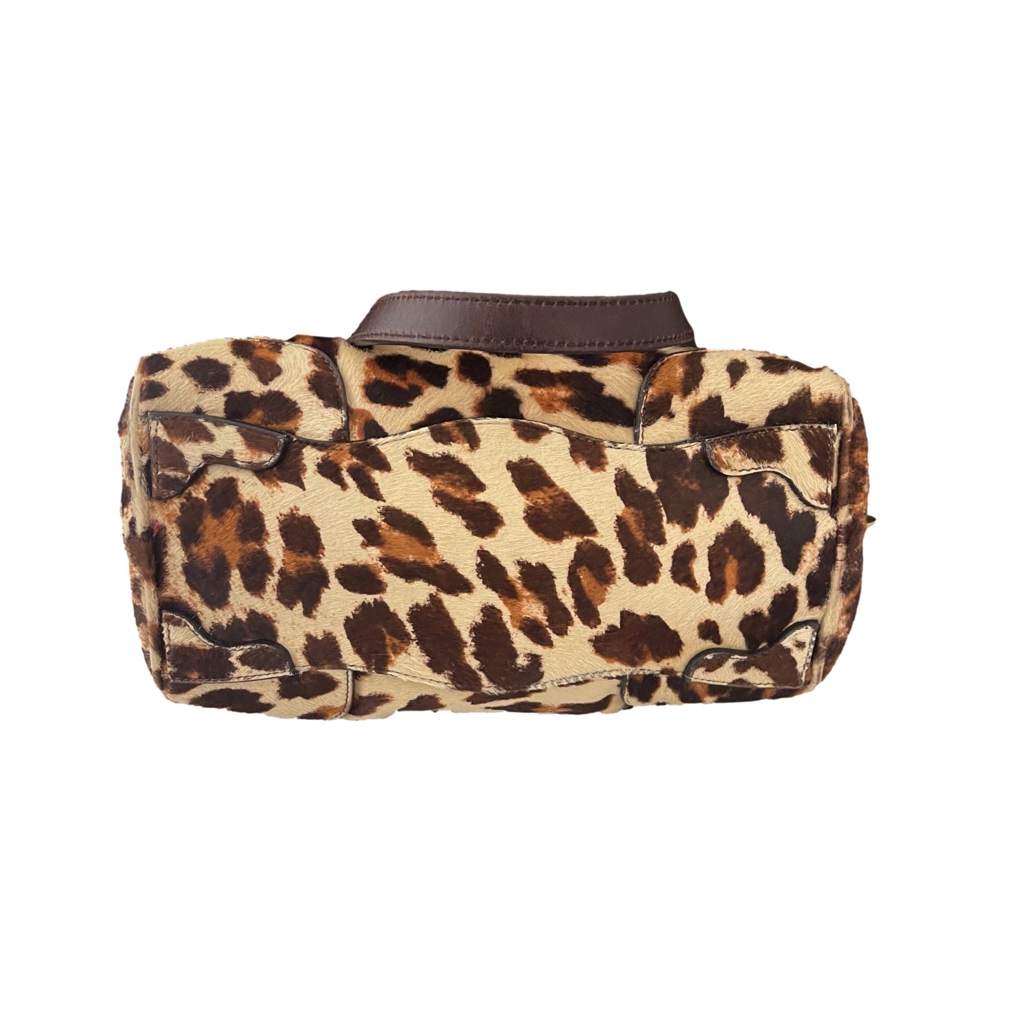 Prada Cheetah Calf Hair Double Strap Shoulder Bag - Handbags