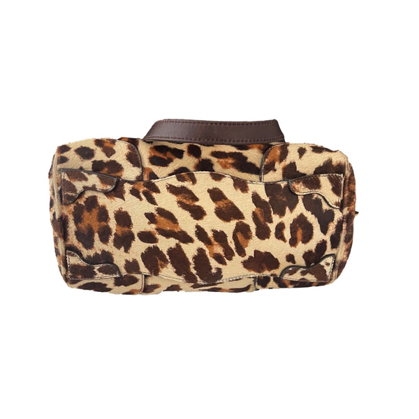 Prada Cheetah Calf Hair Double Strap Shoulder Bag - Handbags