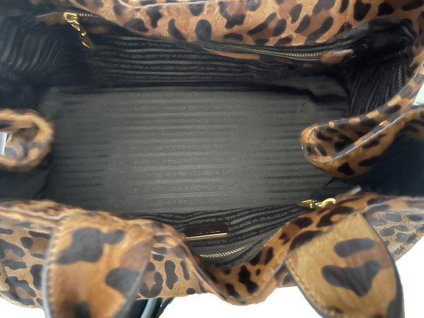 Prada Cheetah Calf Hair Jumbo Top Handle - Handbags