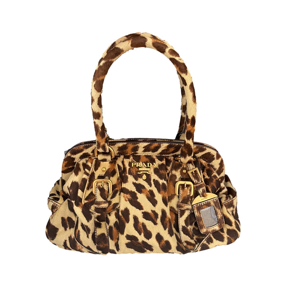 Prada Cheetah Calf Hair Satchel - Handbags