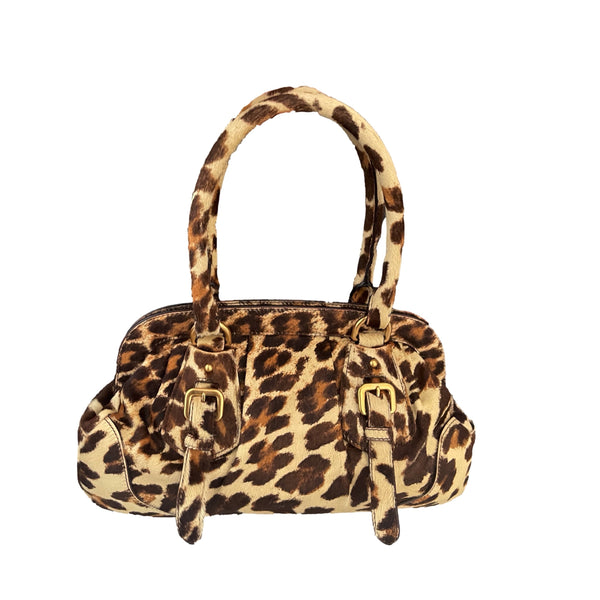 Prada Cheetah Calf Hair Satchel - Handbags