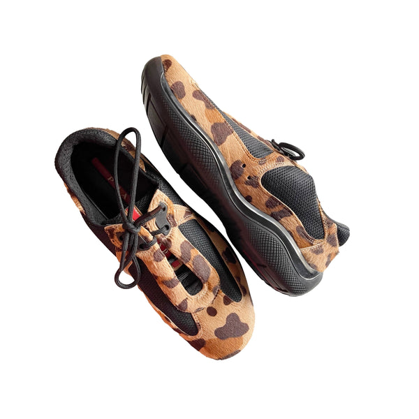 Prada Cheetah Calf Hair Sneakers - Shoes