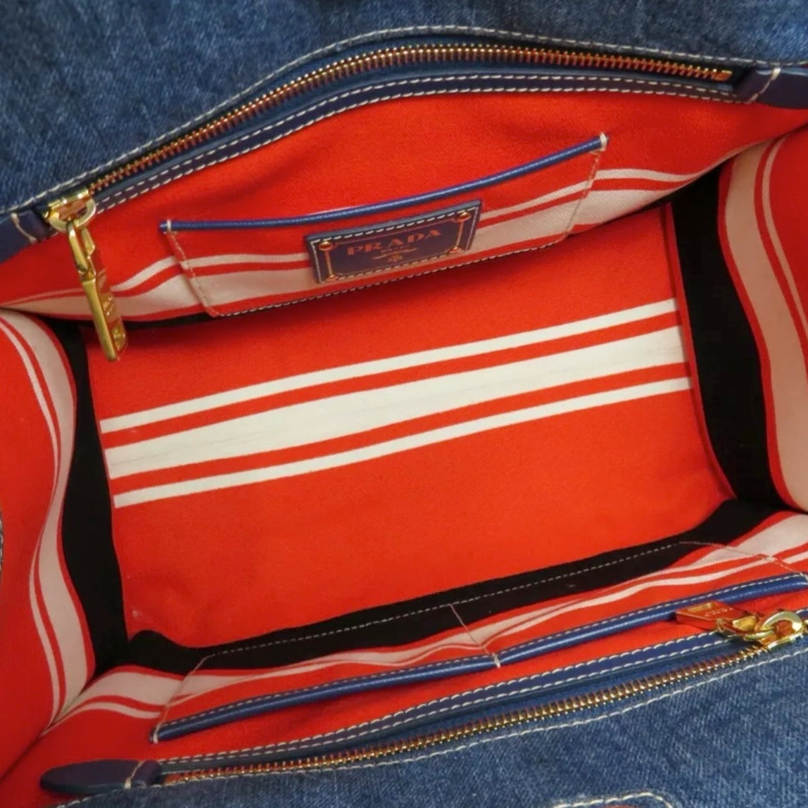 Treasures of NYC - Prada Denim Logo 2way Bag