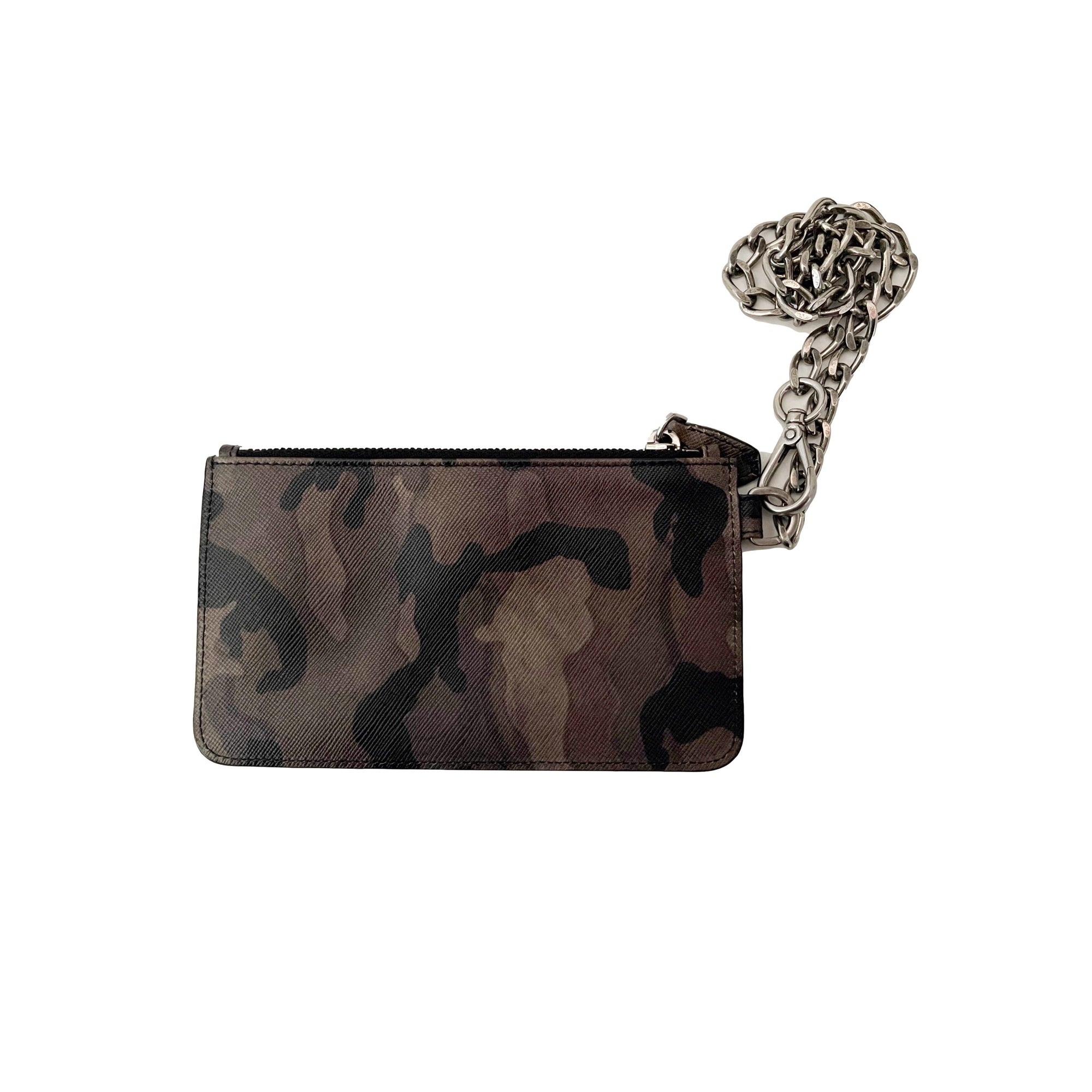 Prada Green Camo Chain Wristlet - Accessories