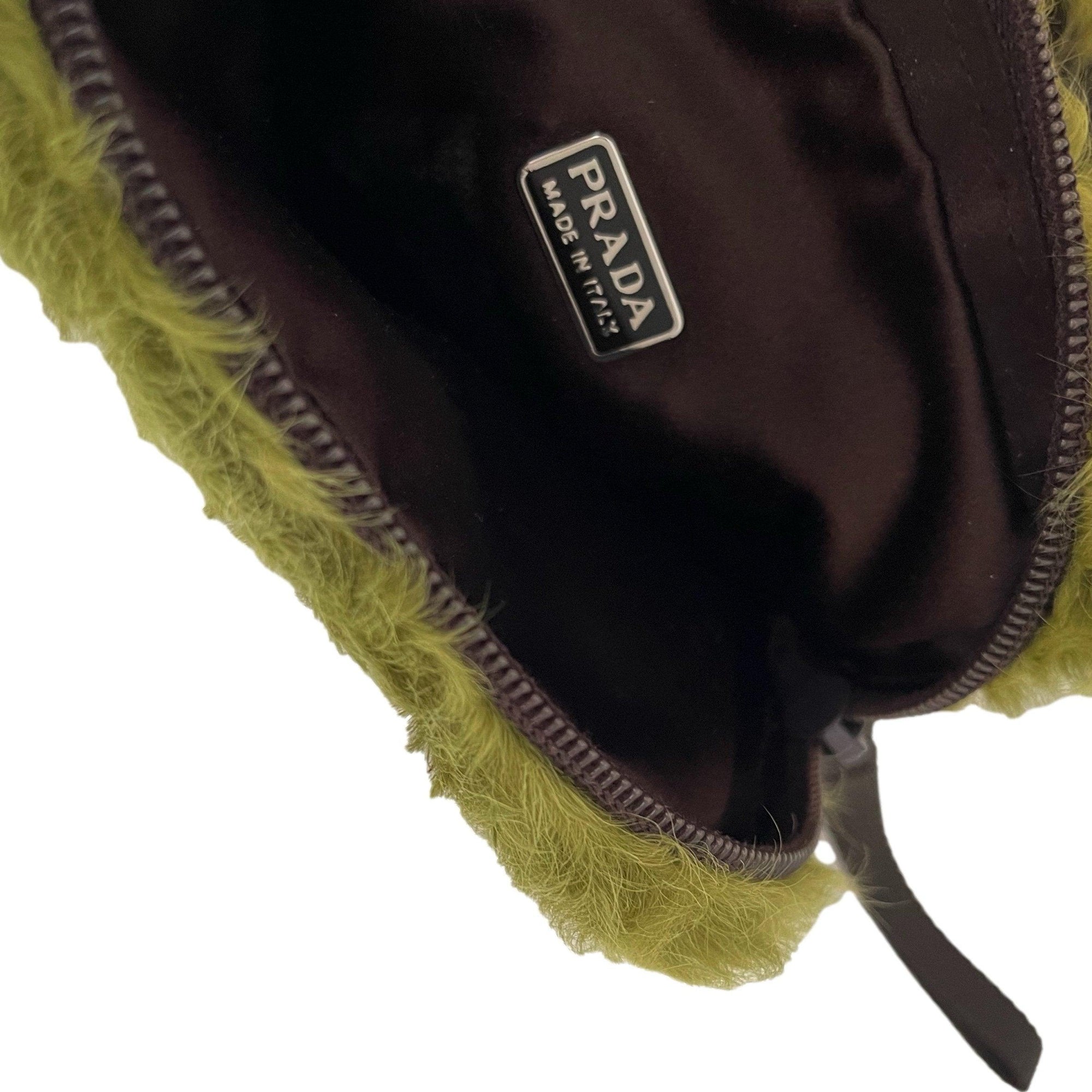 Prada Green Fur Rivet Wristlet - Handbags