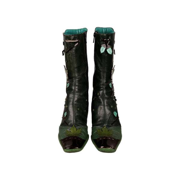 Prada Green Leather Boot - Shoes
