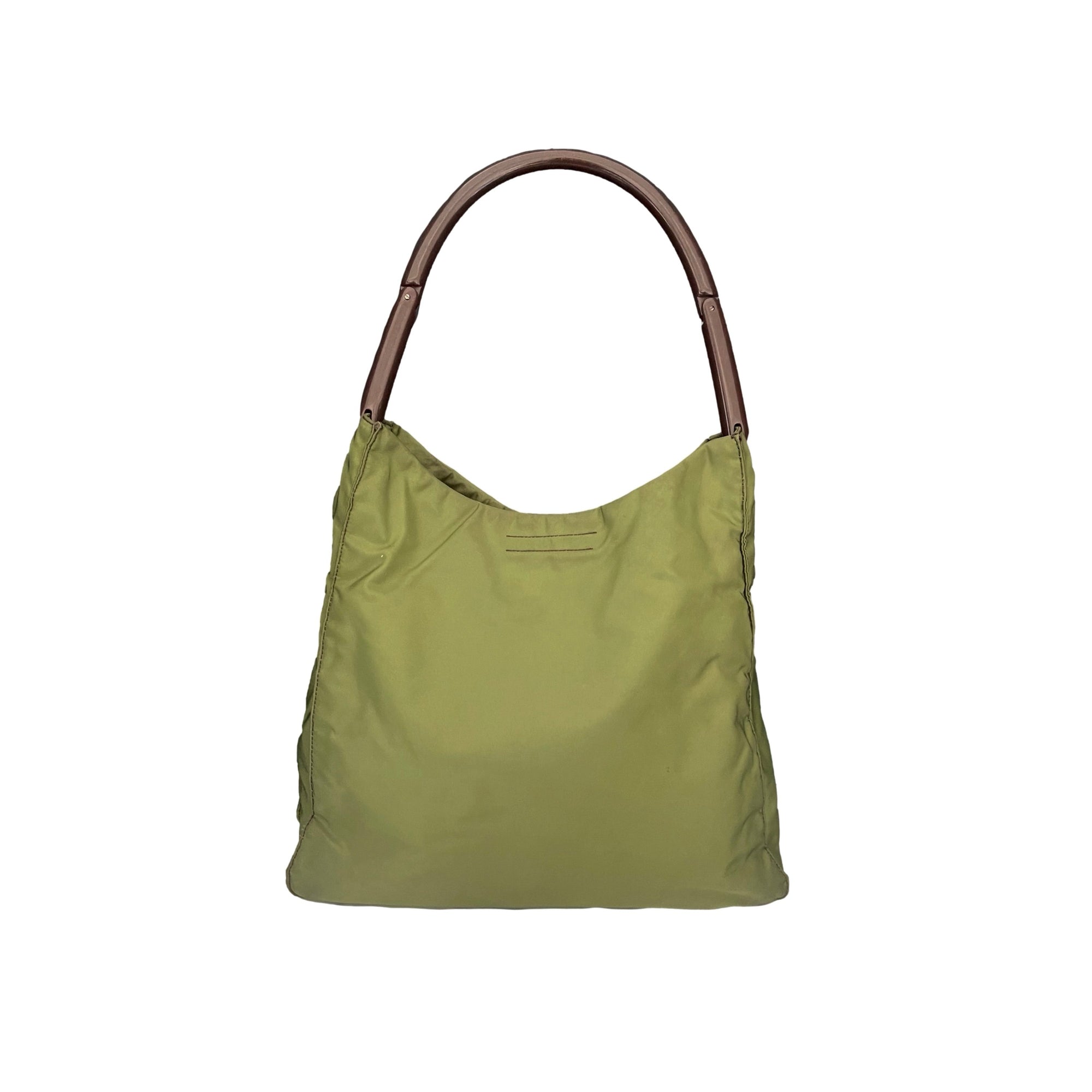 Prada Green Nylon Shoulder Bag - Handbags