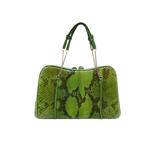Prada Green Snakeskin Mini Bag - Handbags