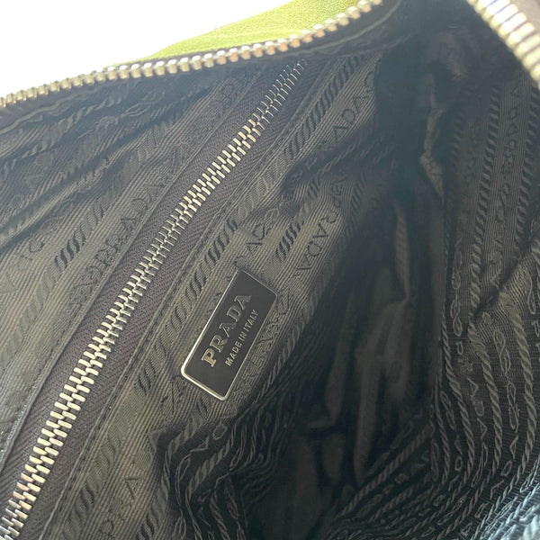 Prada Green Suede Shoulder Bag - Handbags