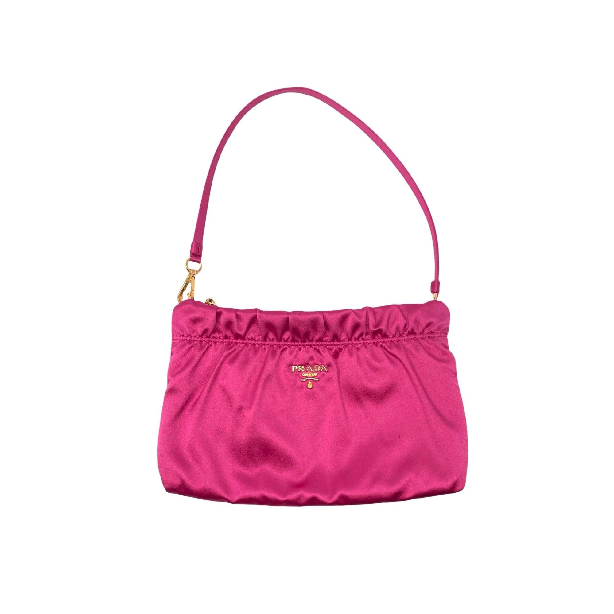 Prada Hot Pink Satin Mini Shoulder Bag - Handbags