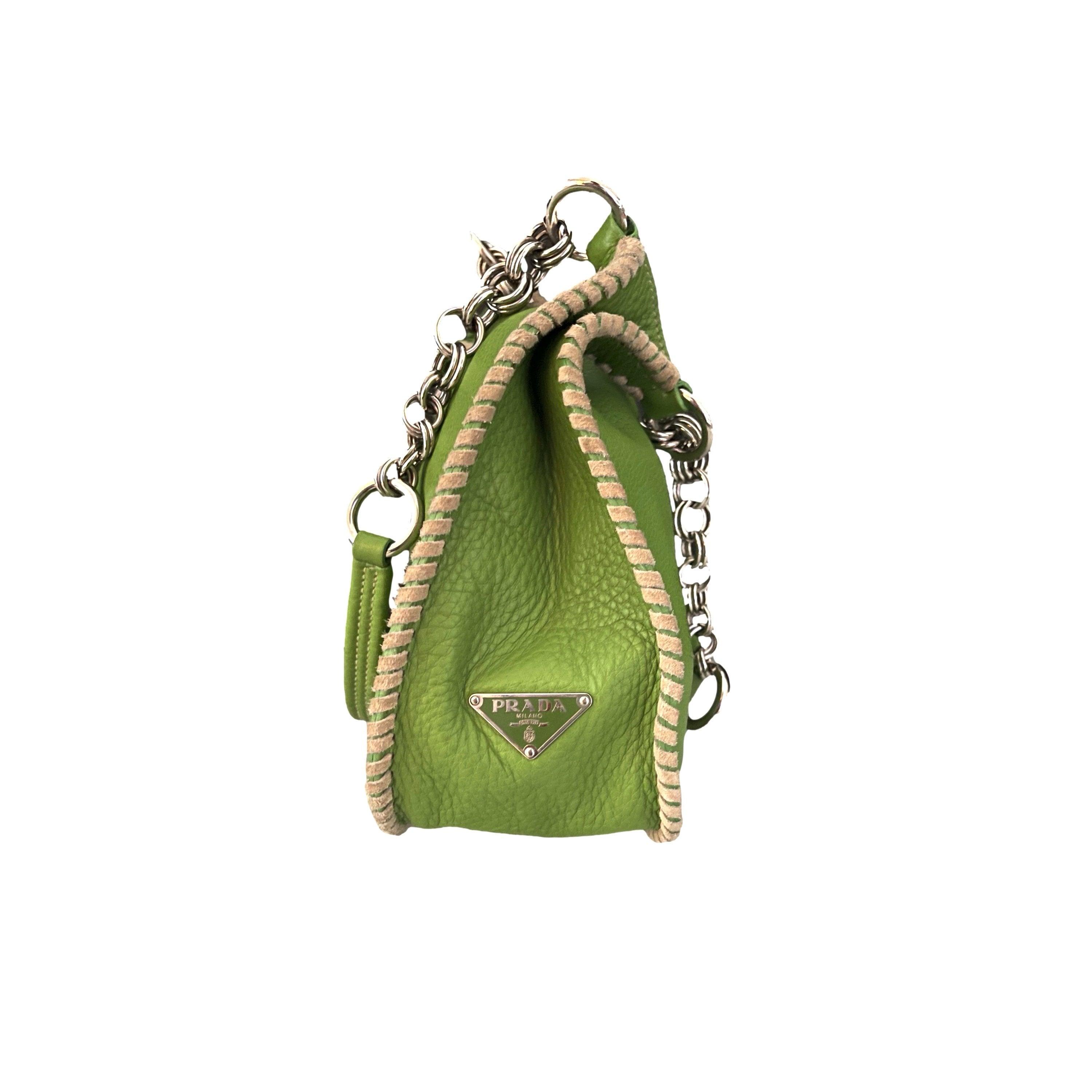 Vintage Prada Lime Green Nylon Chain Shoulder Bag – Treasures of NYC