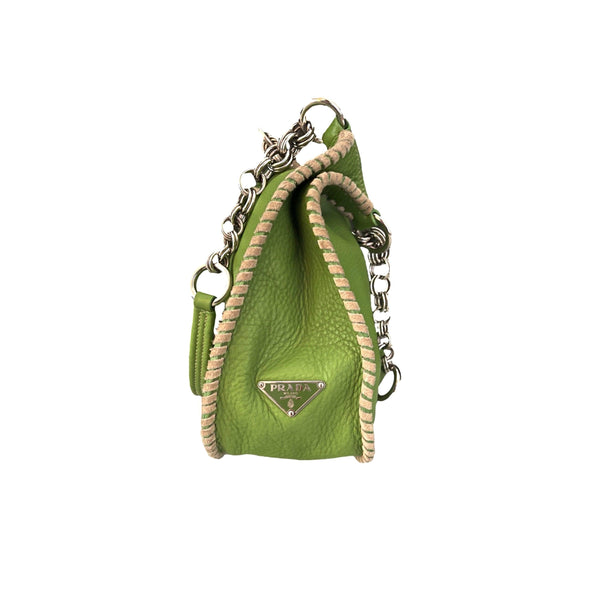 Prada Lime Green Chain Shoulder Bag - Handbags