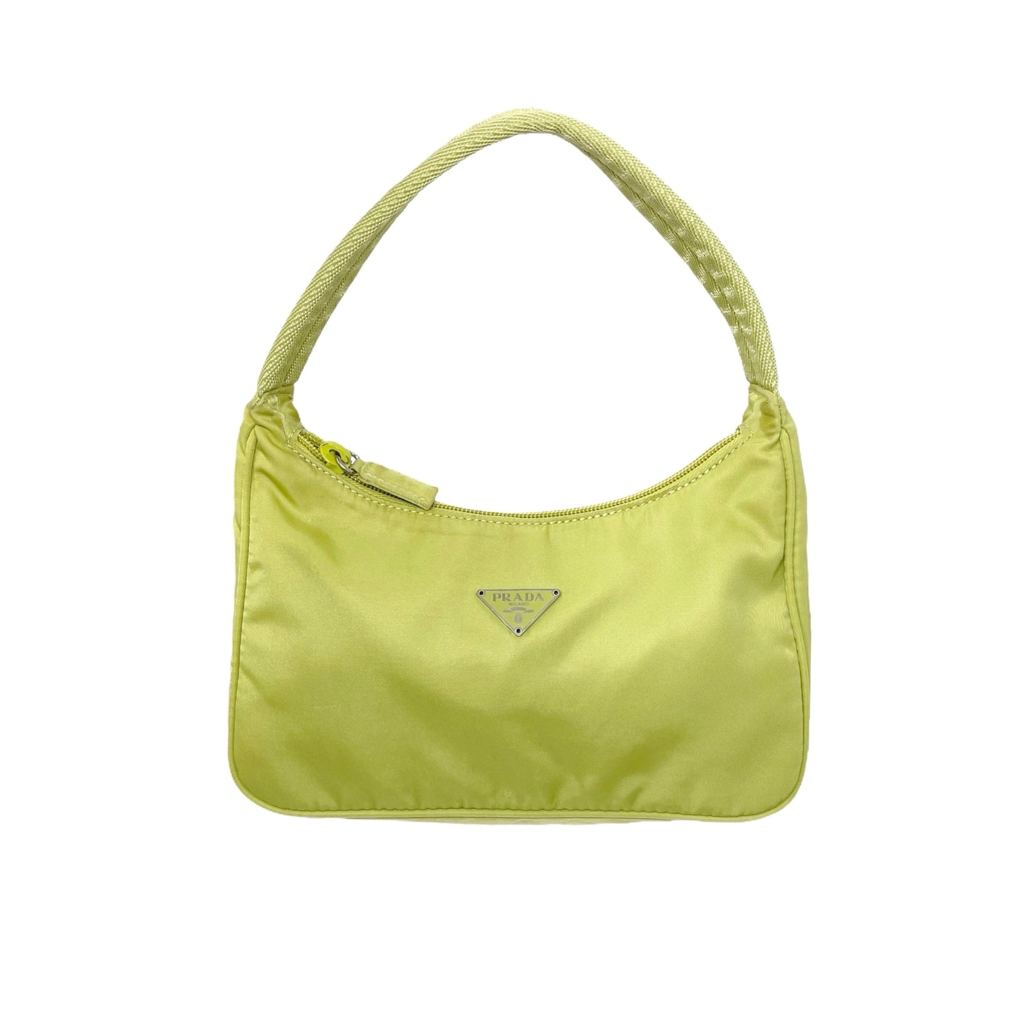 Prada Lime Green Nylon Shoulder Bag - Handbags
