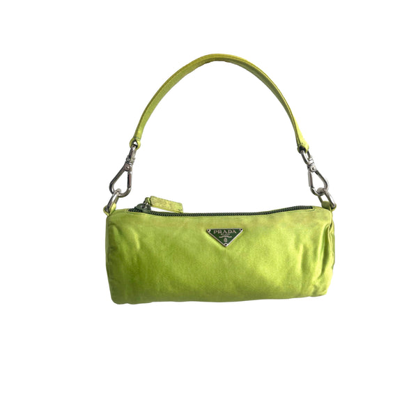 Prada, Bags, Sold Prada Green Nylon Mini Baguette Bag