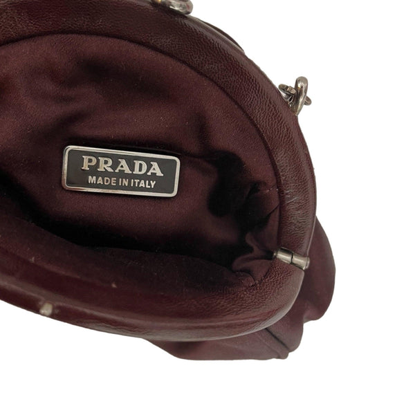 Prada Maroon Mini Chain Bag - Handbags