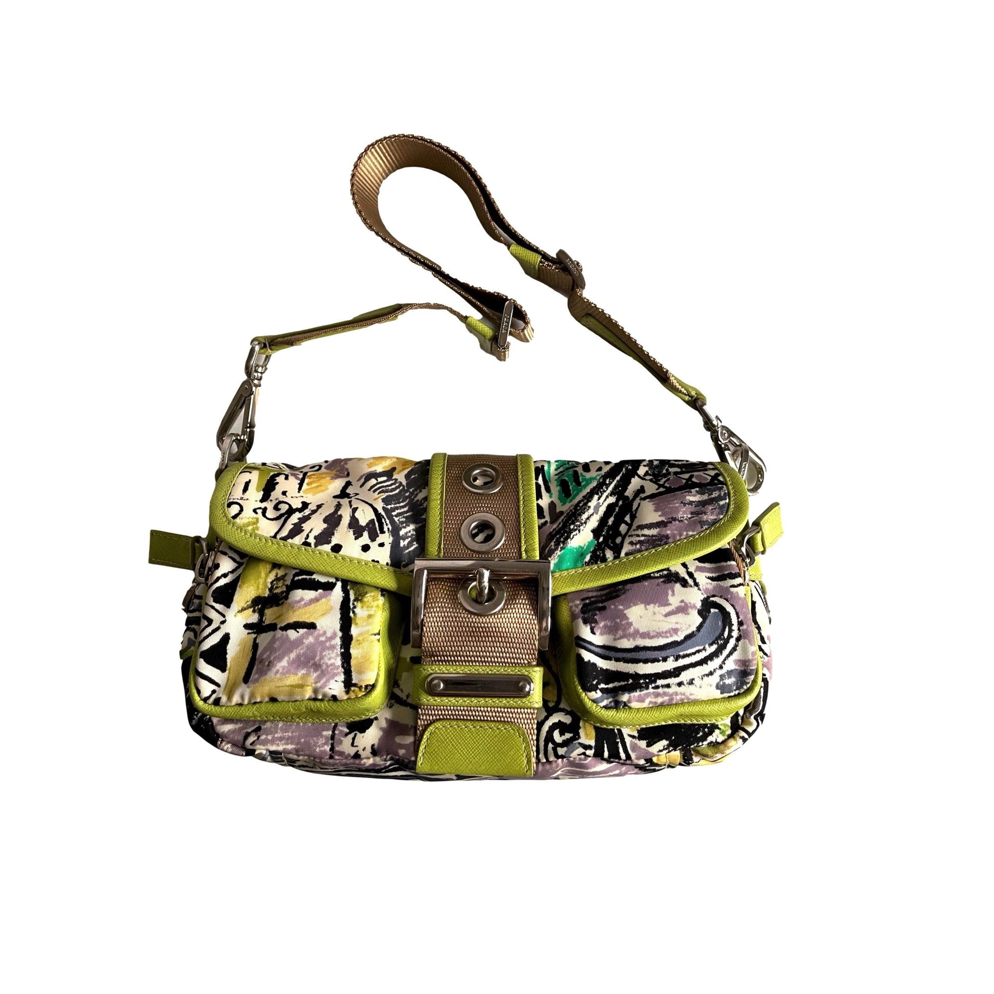 Prada Multicolor Print Nylon Shoulder Bag - Handbags