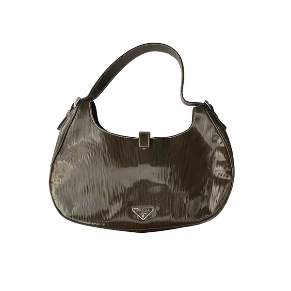 Prada Olive Logo Shoulder Bag - Handbags