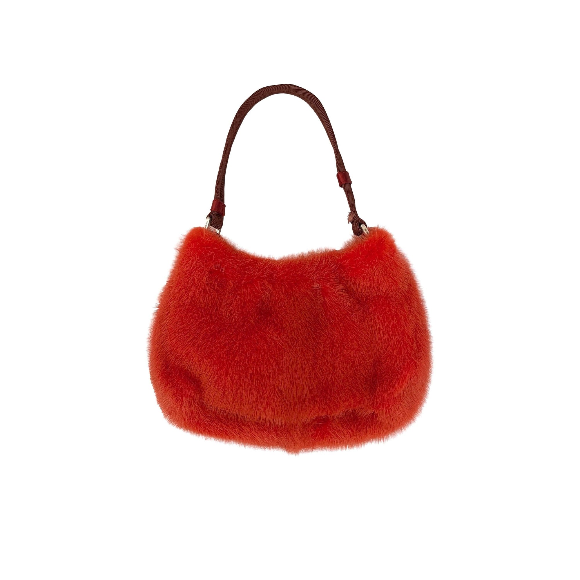 Prada Orange Fur Shoulder Bag - Handbags