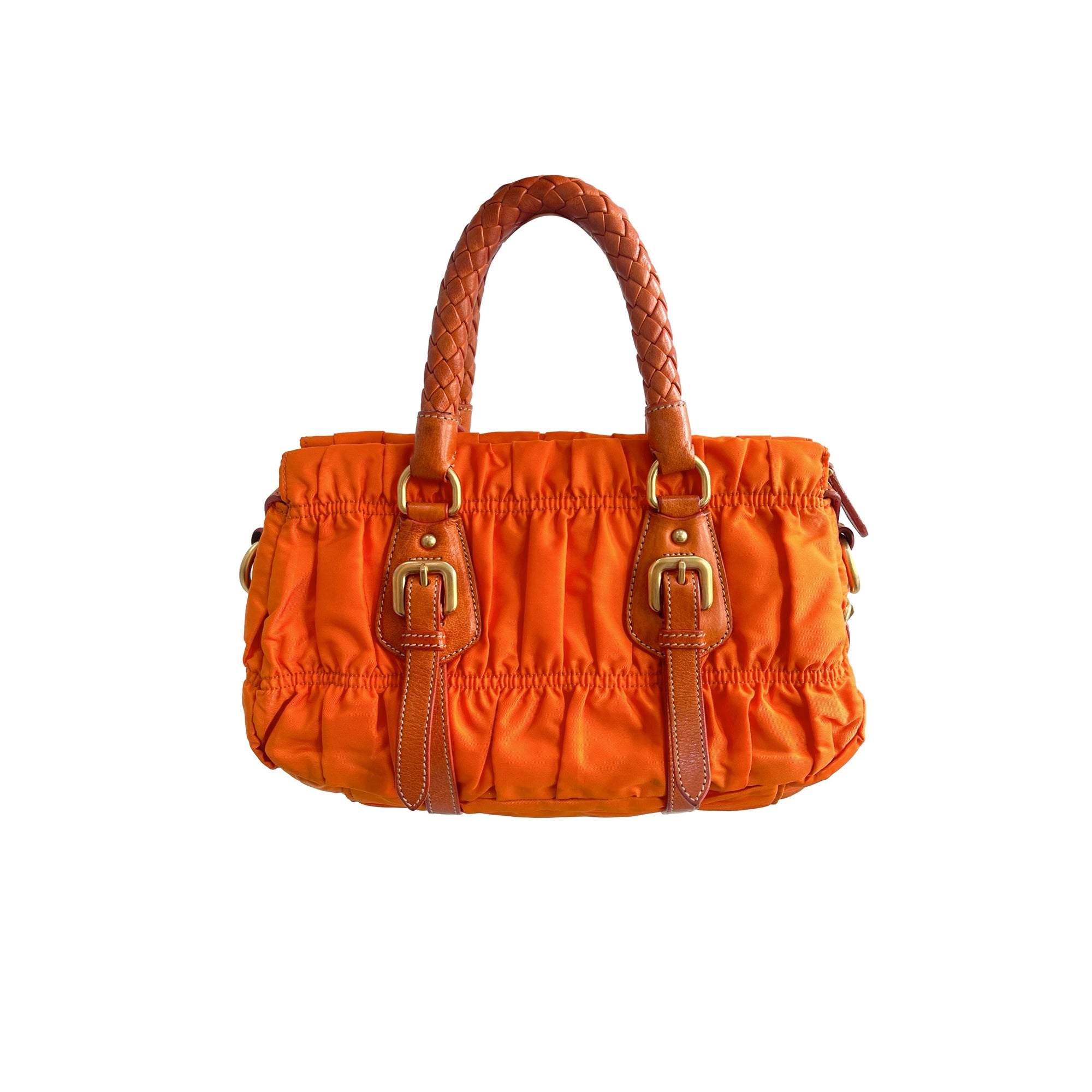 Prada Orange Nylon 2way Bag - Handbags