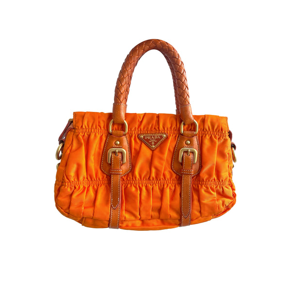 Prada Orange Nylon 2way Bag - Handbags