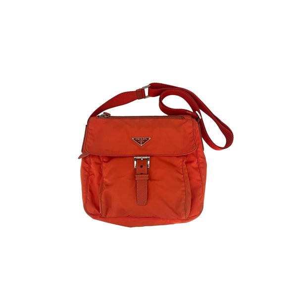 Prada Orange Nylon Crossbody - Handbags