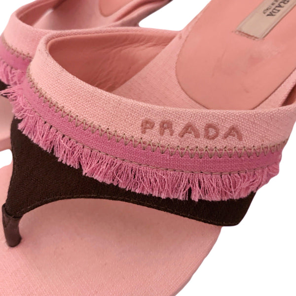 Prada Pink Fringe Kitten Heels - Shoes