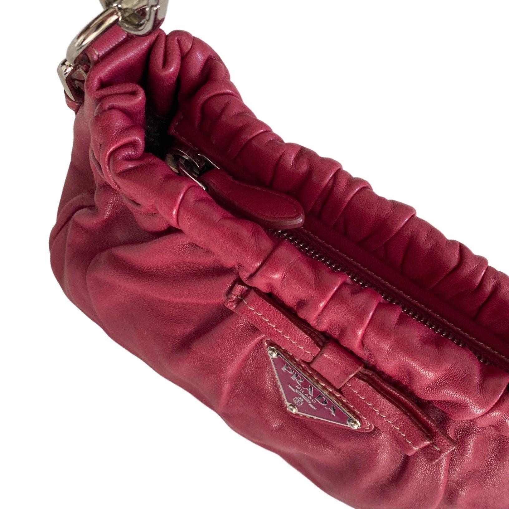 Vintage Prada Pink Leather Mini Bow Shoulder Bag – Treasures of NYC