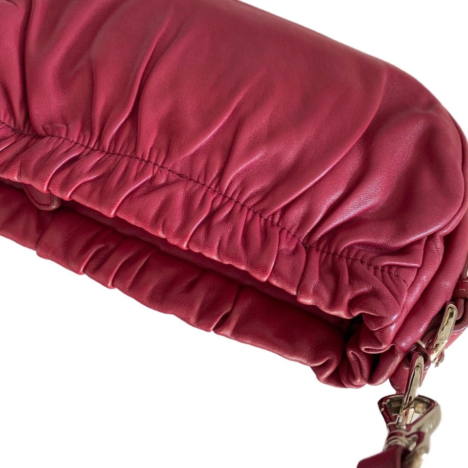 Prada Pink Leather Mini Bow Shoulder Bag - Handbags