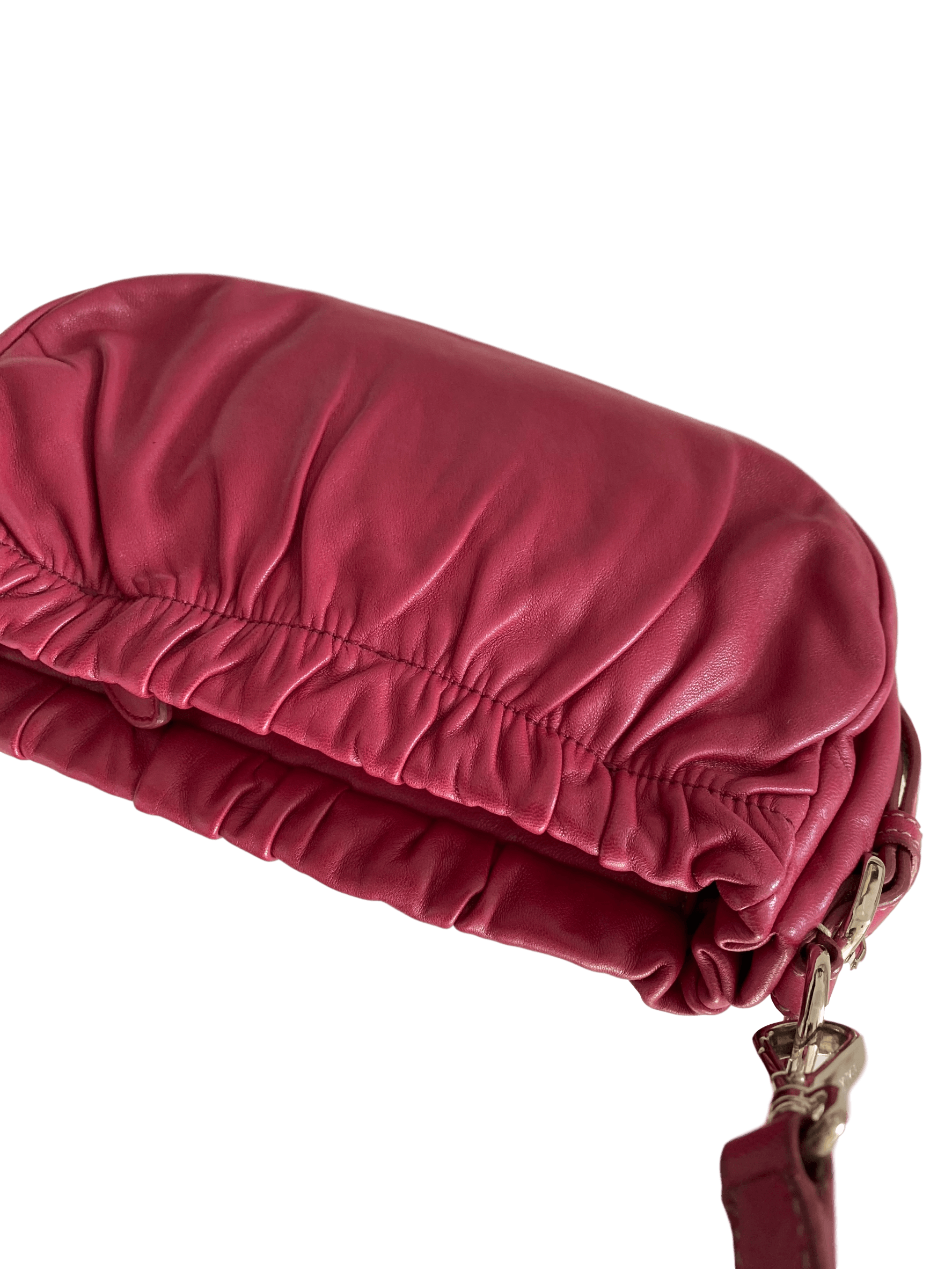 Prada Pink Leather Mini Bow Shoulder Bag - Handbags