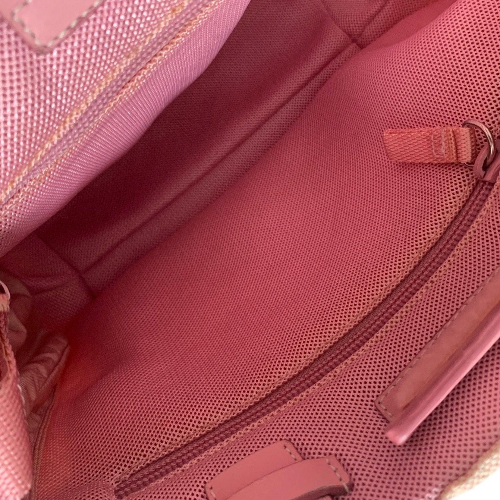 Prada Pink Logo Canvas Mini Tote - Handbags