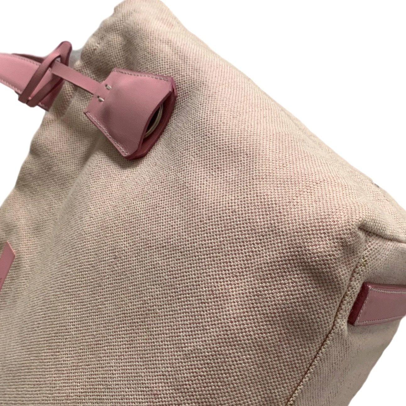 Prada Pink Logo Canvas Mini Tote - Handbags