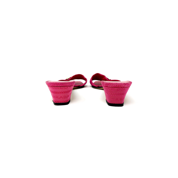 Prada Pink Logo Kitten Heels - Shoes