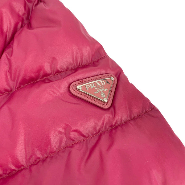 Prada Pink Logo Puffer Jacket - Apparel