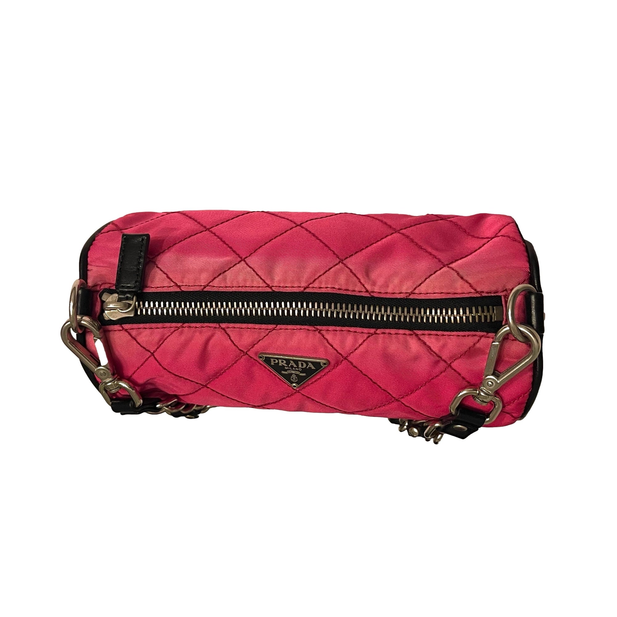 Prada Pink Nylon Chain Shoulder Bag - Handbags
