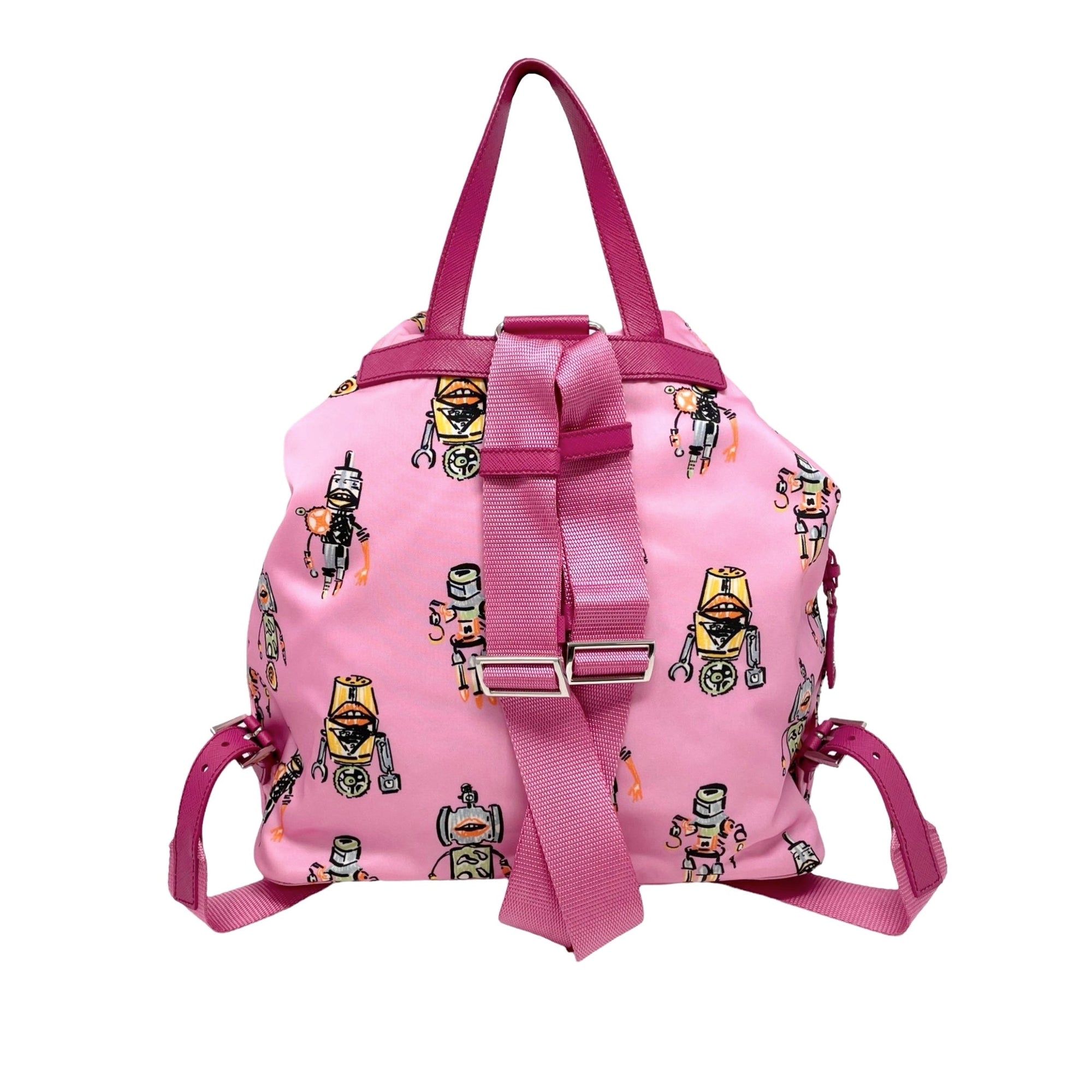 Prada Pink Robot Nylon Backpack - Handbags