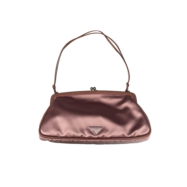 Prada Pink Satin Kisslock Shoulder Bag - Handbags