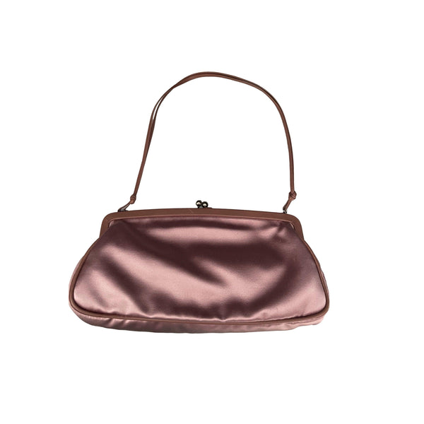 Prada Pink Satin Kisslock Shoulder Bag - Handbags