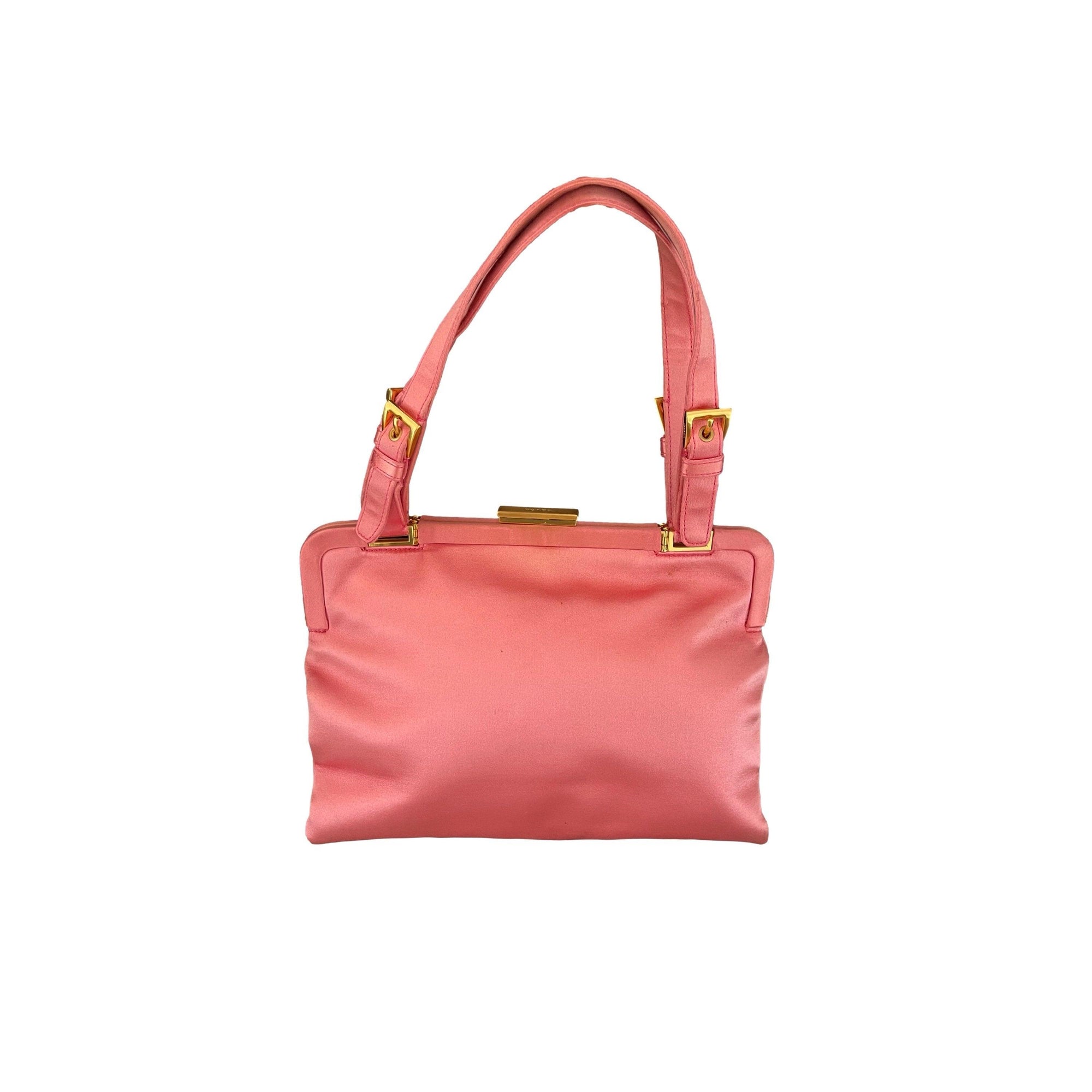 Prada Pink Satin Lock Bag - Handbags