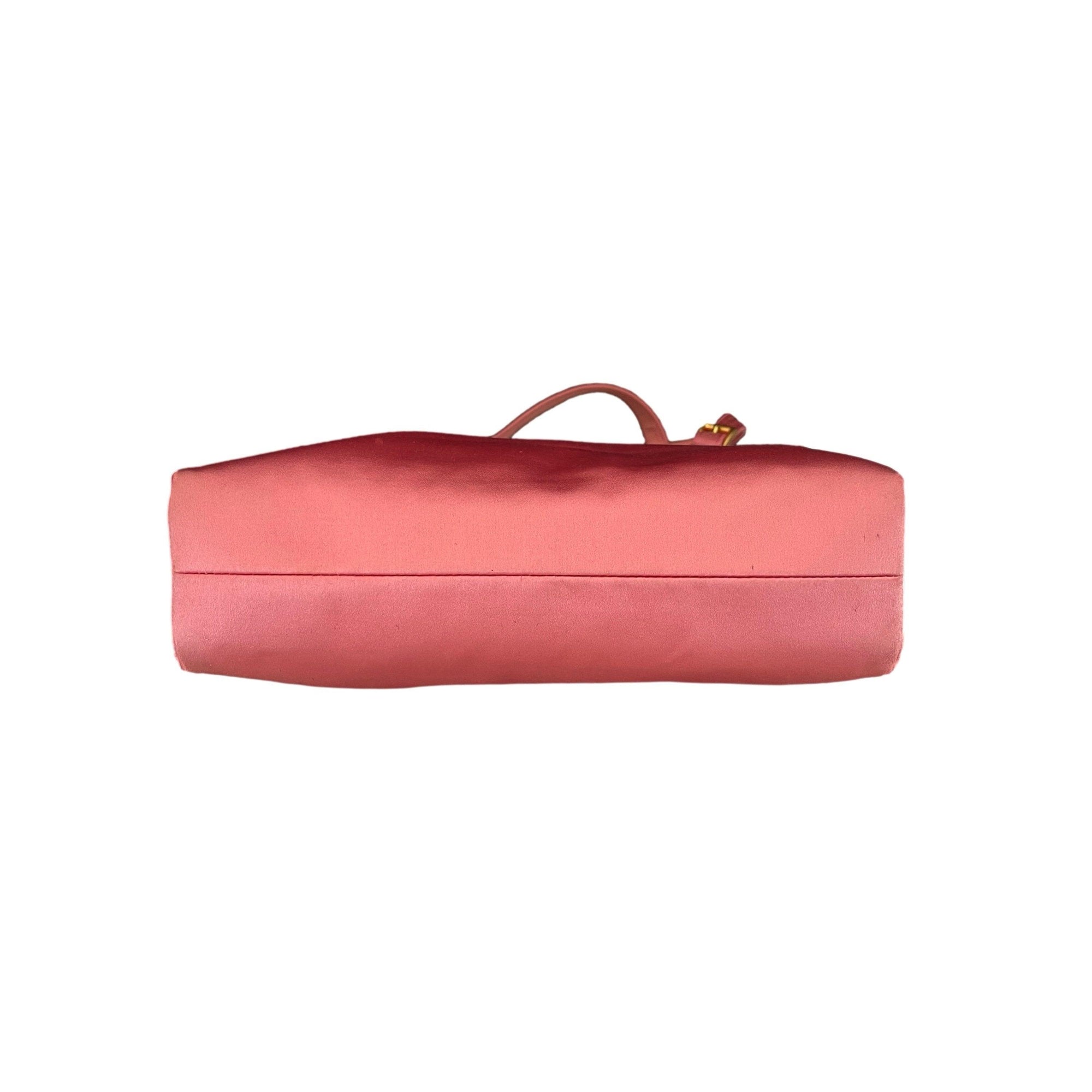 Prada Pink Satin Lock Bag - Handbags