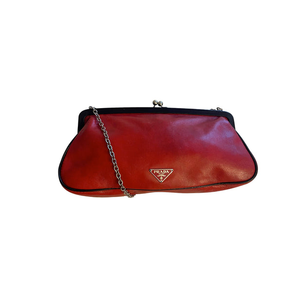 Vintage Prada Red Chain Kisslock Bag – Treasures of NYC