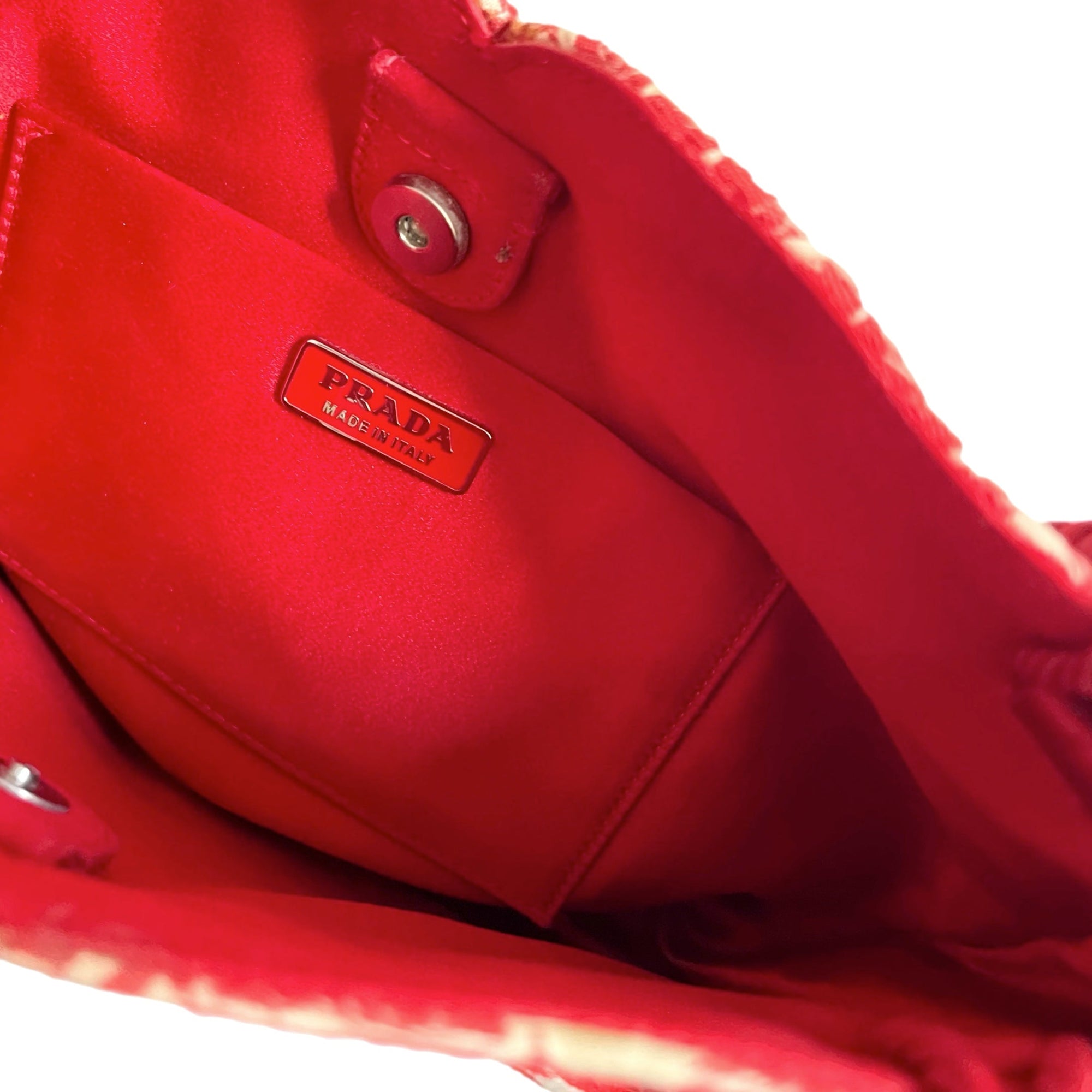 Prada Red Mini Silk Floral Bag - Handbags