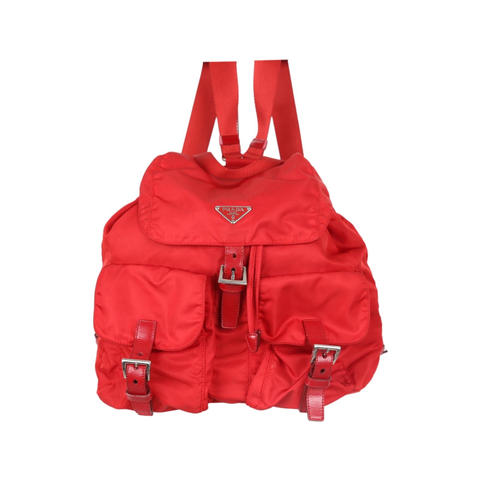 Prada Red Nylon Backpack - Handbags