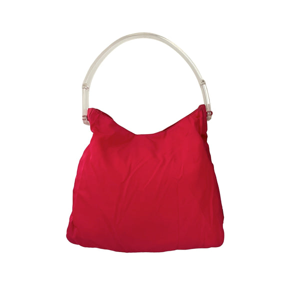 Prada Red Nylon Jumbo Shoulder Bag - Handbags