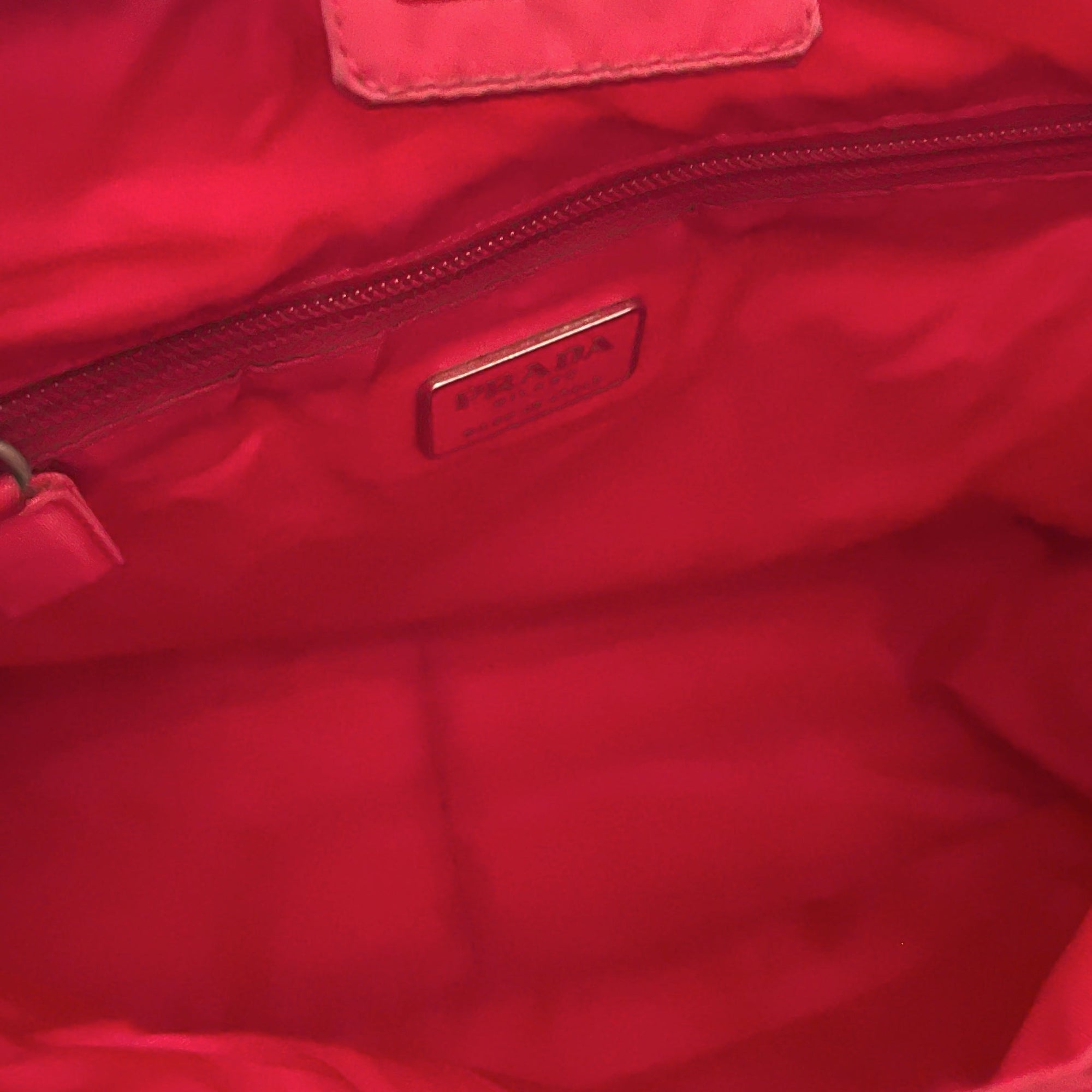 Prada Red Nylon Jumbo Shoulder Bag - Handbags