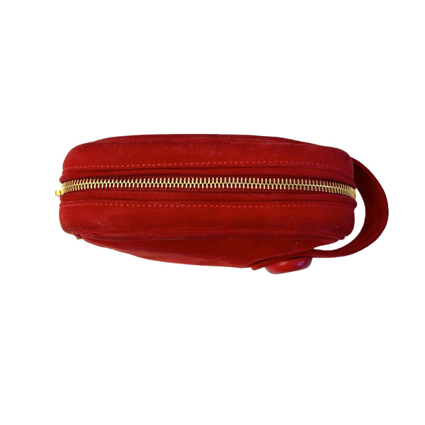 Prada Red Suede Mini Clutch - Handbags