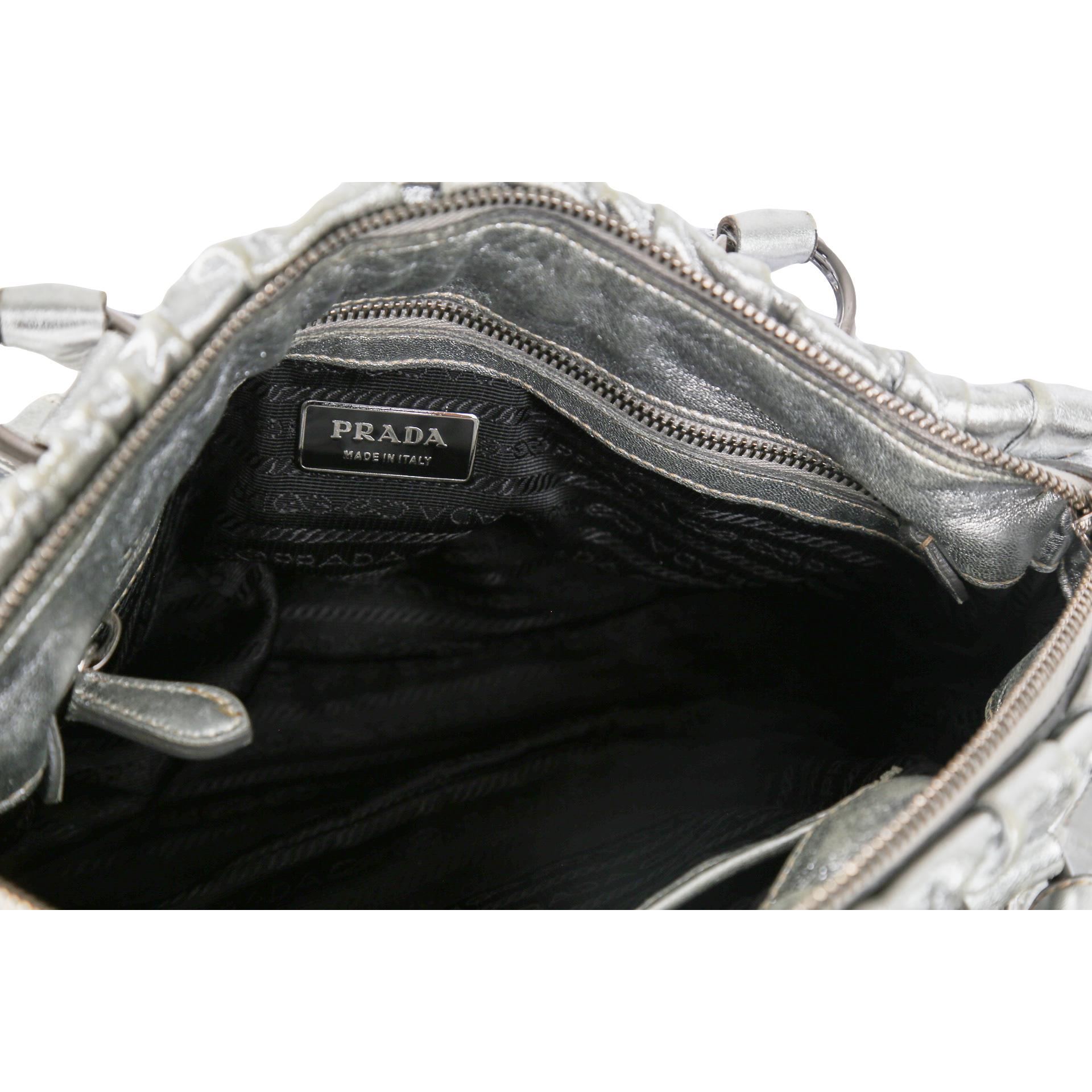 Prada Silver Nappa 2Way Bag - Handbags