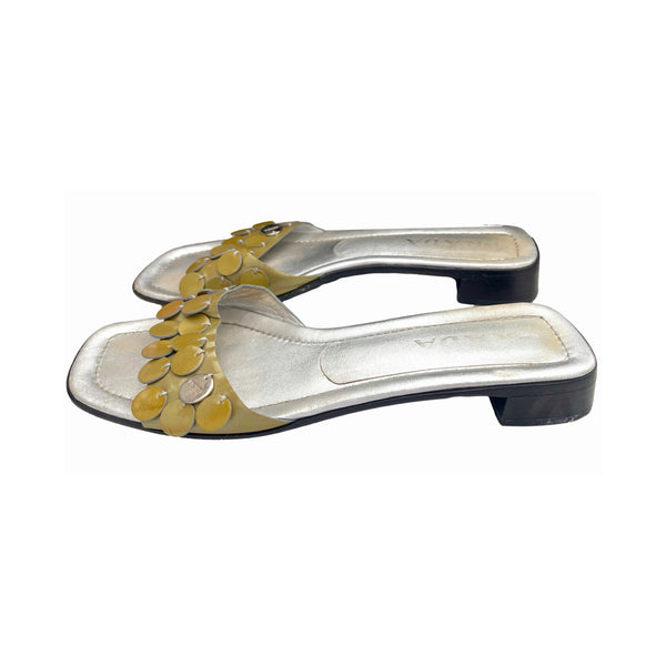 Prada Silver Sequins Sandals-38.5 - Shoes