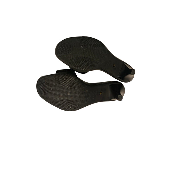Prada Sport Black Mesh Logo Kitten Heels - Shoes