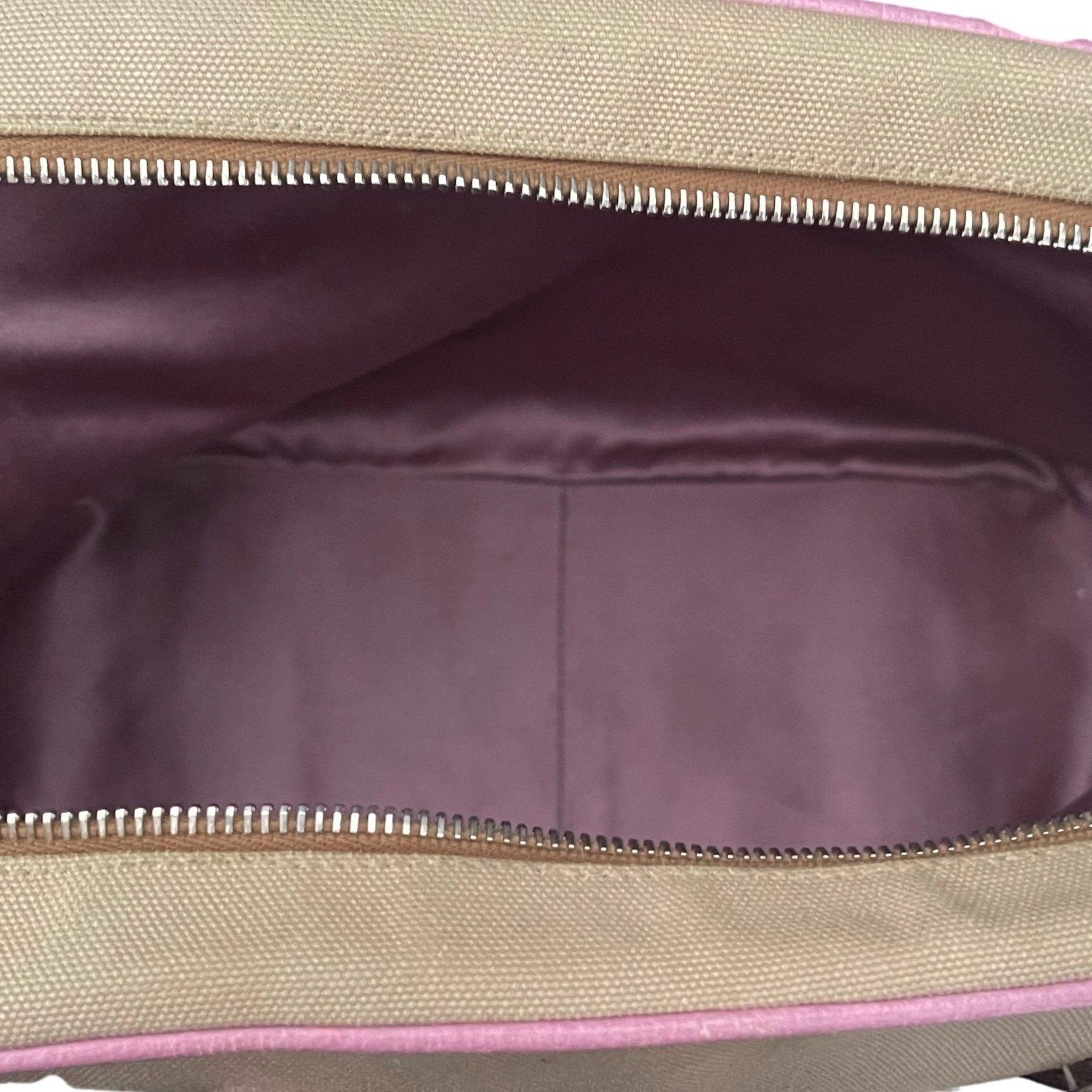 Prada Tan Canvas Bowling Bag - Handbags